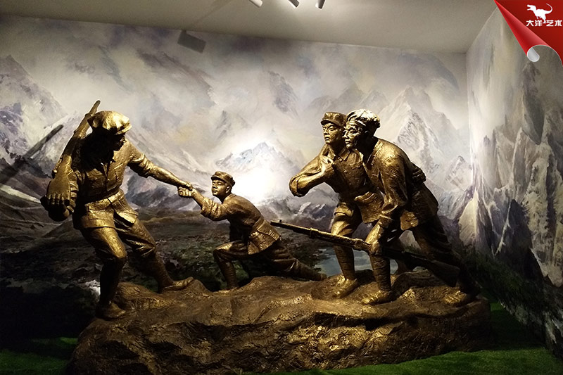 紅色革命主題雕塑，玻璃鋼雕塑