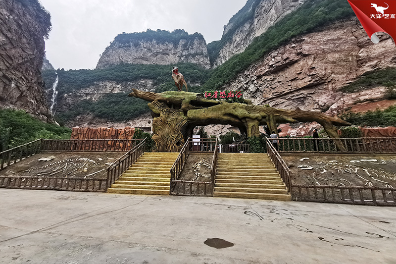 恐龍化石骨架，埋藏式恐龍化石骨架制作