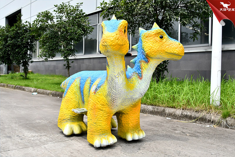 雙頭電動恐龍車，恐龍兒童游樂車